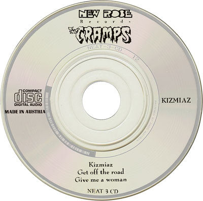 Image of Label Cover of 2034050E: 3"CDS - THE CRAMPS, Kizmiaz (New Rose Records; NEAT 3 CD, France 1989, Single Jewel, Mini CD)   VG+/VG+