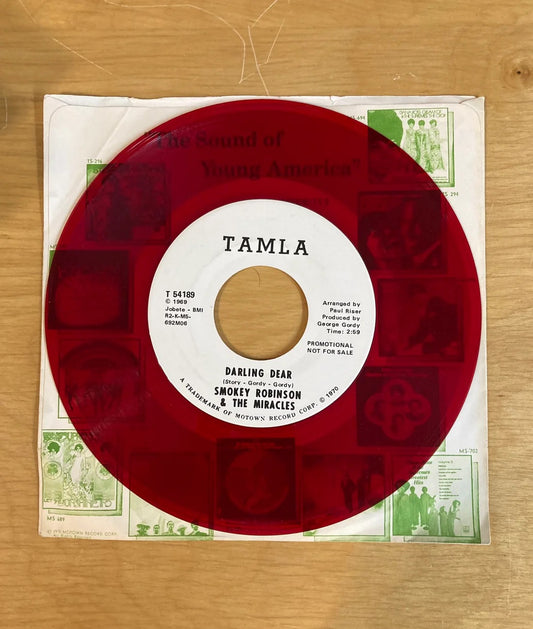 Image of Front Cover of 2054080S: 7" - SMOKEY ROBINSON & THE MIRACLES, Darling Dear/ Darling Dear (Tamla; T 54189, US 1969, Promo, Red Vinyl)   /VG