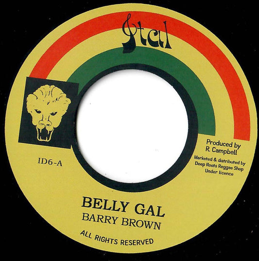 Image of Front Cover of 2054088S: 7" - BARRY BROWN, Belly Gal / Dub (Ital; ID6, France 2022 Reissue)   /VG+