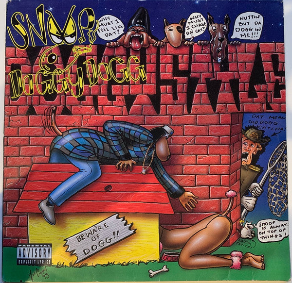 Image of Front Cover of 3314374C: LP - SNOOP DOGGY DOGG, Doggystyle (Death Row Records; 6544-92279-1, Europe 1993 Reissue, Picture Sleeve, Omits "Gz Up Hoes Down" from Side 2, as per later US releases) Sleeve has pinched spine, creased corner. Also ring, edge, corner and spine wear; scuffs and light stains  G+/VG