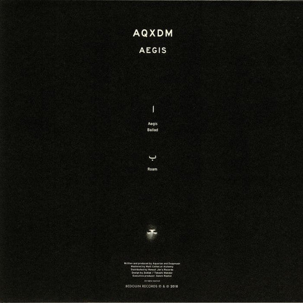 Image of Back Cover of 2044393S: 12" - AQXDM, Aegis (Bedouin Records; BDN 019, United Arab Emirates 2018, Picture Sleeve)   VG+/VG+