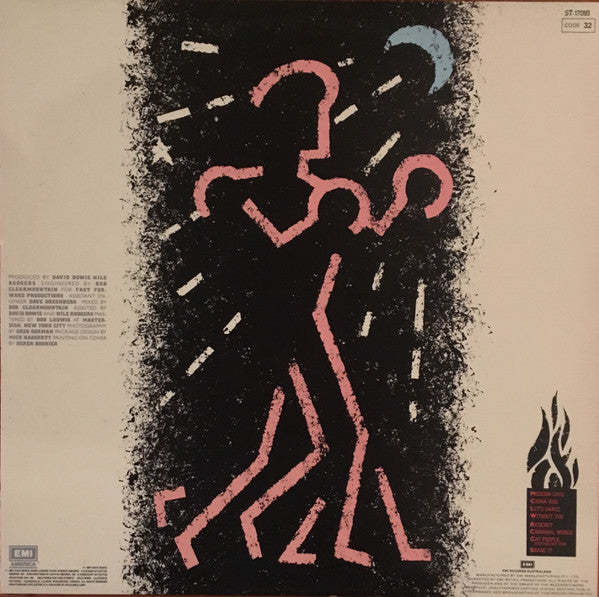 Image of Back Cover of 2044416S: LP - DAVID BOWIE, Let's Dance (EMI America; ST.17093, New Zealand 1983, Inner)   VG+/VG+