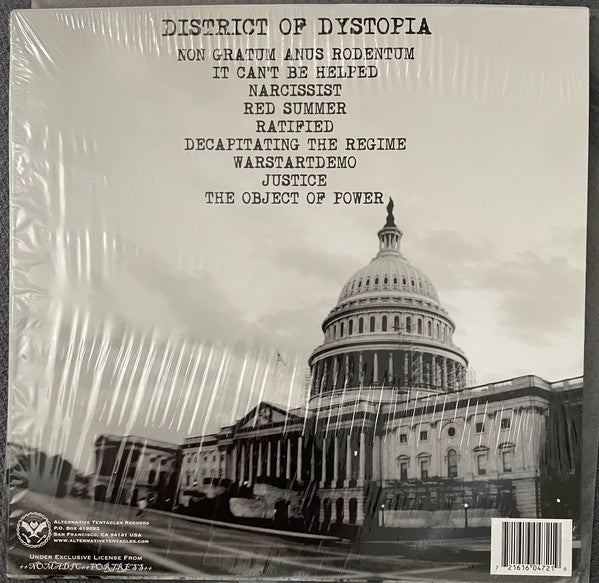 Image of Back Cover of 2124059E: LP - JUCIFER, District Of Dystopia (Alternative Tentacles; VIRUS 472, US 2015, 2 Posters)   VG+/VG+