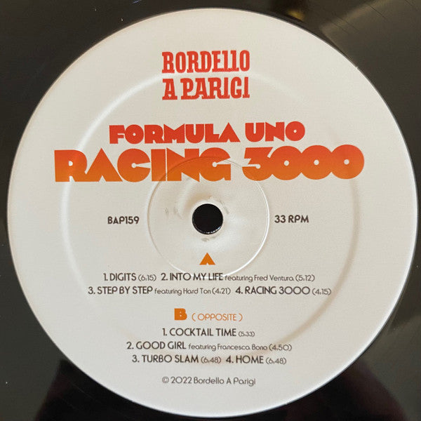 Image of Label Cover of 2144171S: LP - FORMULA UNO, Racing 3000 (Bordello A Parigi; BAP159, Netherlands 2022)   VG+/EX