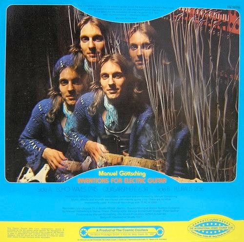 Image of Back Cover of LP - VG+/EX - ASH RA TEMPEL VI, MANUEL G TTSCHING, Ash Ra Tempel VI: Inventions For Electric Guitar (Kosmische Musik; KM 58.015, Germany 1975, Laminated Sleeve, Quadraphonic), Lovely Copy, Very Slight Damage To Sleeve Opening,  - 0626134E