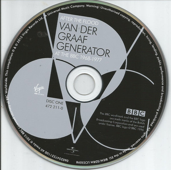 Image of Label of 2134080E: 2xCD - VAN DER GRAAF GENERATOR, After The Flood (At The BBC 1968-1977) (Virgin EMI Records ; 472 210-3, Europe 2015, Jewel Case)   VG+/VG