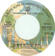 Image of Front Cover of 2154050S: 7" - VAN HALEN, Runnin' With The Devil / Eruption (Warner Bros. Records; WBS 8556, Canada 1978)   /VG