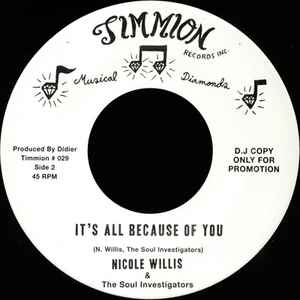 Image of Back Cover of 2124337E: 7" - NICOLE WILLIS & THE SOUL INVESTIGATORS, Tell Me When (We Can Start Our Love Thing Once Again) / It s All Because Of You (Timmion Records; Timmion # 029, Finland 2012, Plain sleeve) Lightest of marks.  /VG+