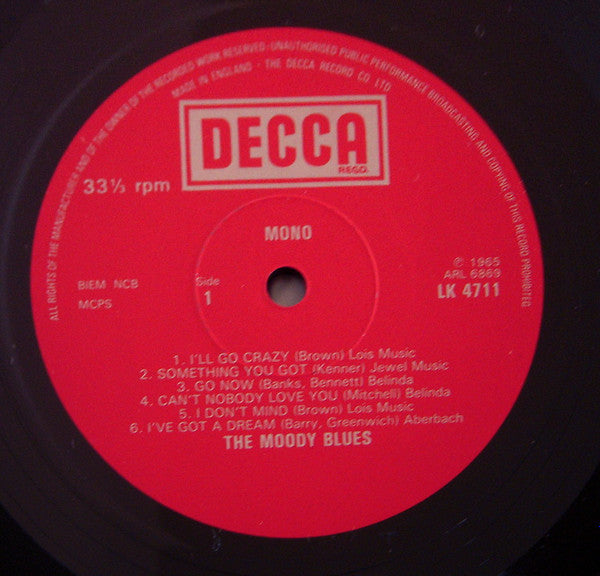 Image of Label Cover of 2144363S: LP - THE MOODY BLUES, The Magnificent Moodies (Decca; LK 4711, UK 1970) Strong VG, Spien damage and creasing on sleeve.  VG/VG+