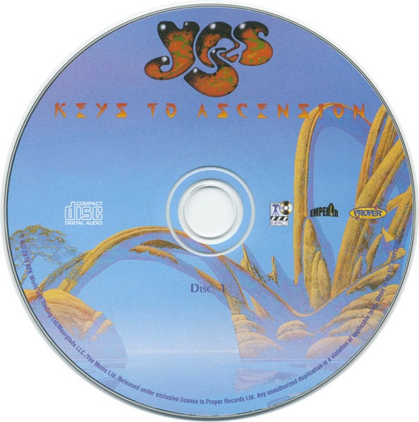 Image of Label Cover of 2114281C: 5xCDs - YES, Keys To Ascension (Proper Records; PRPCD067, Europe 2010, Digipak) Sleeve worn, minor tear on spine  VG/VG+