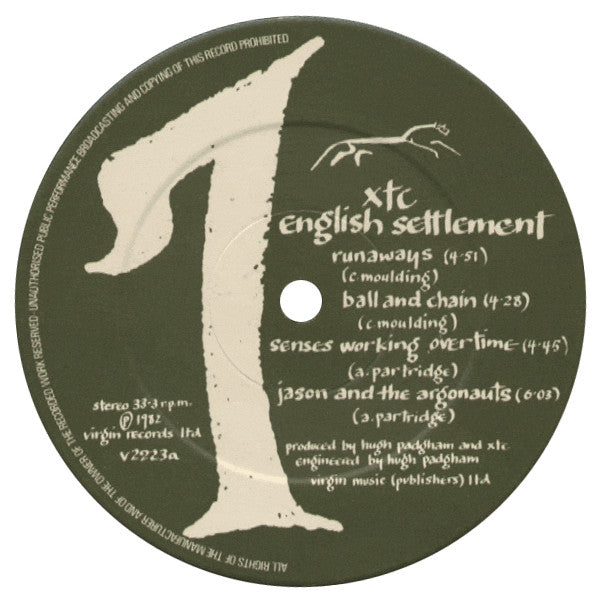 Image of Label Cover of 1615074C: 2xLP - XTC, English Settlement (Virgin; V2223, UK 1982, 2 Inners, Repress 2nd Issue, Textured cover, Embossed White Lettering and Illustration) Edge & ring wear to sleeve.  VG/VG+