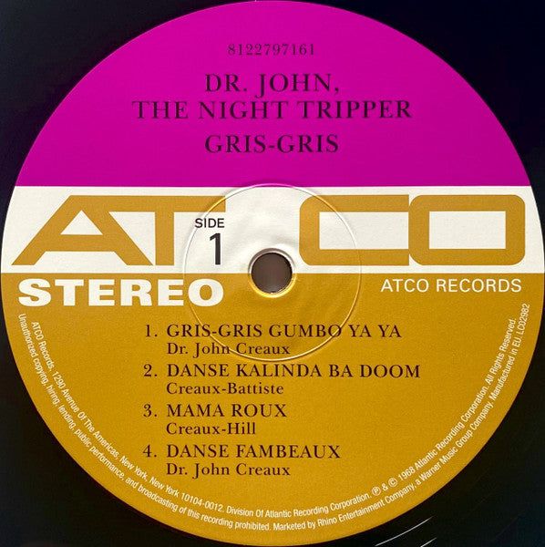 Image of Label Cover of LP - VG+/VG+ - DR. JOHN, THE NIGHT TRIPPER, Gris-Gris (ATCO Records; SD 33-234, Europe 2013 Reissue, 180 Gram Vinyl), Pristine disc, looks unplayed.,  - 3646396S