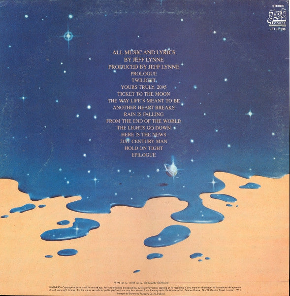 Image of Back Cover of LP - VG/VG+ - ELO, Time (Jet Records; JETLP 236, UK 1981, Inner), ,  - 2316461C