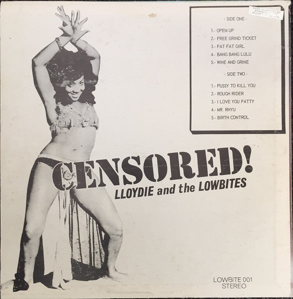 Image of Back Cover of LP - VG+/VG+ - LLOYDIE & THE LOWBITES, Censored! (Lowbite; Lowbite 001, Jamaica 1970s, Orange Labels), Sleeve in shrink.,  - 2346253S