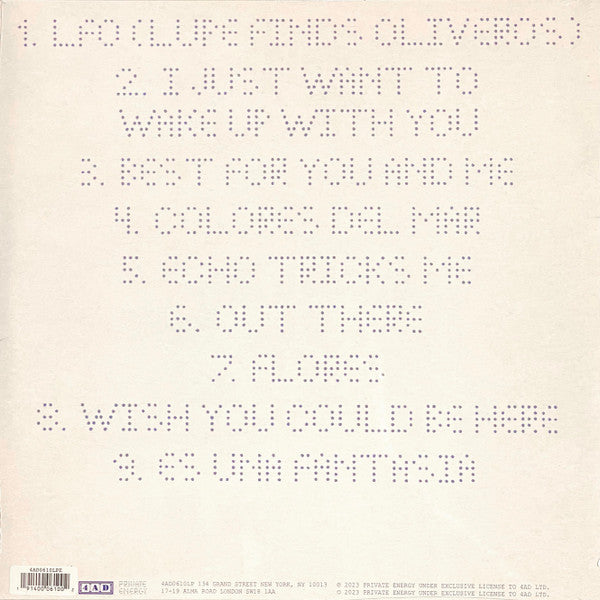 Image of Back Cover of LP - EX/EX - HELADO NEGRO, Phasor (4AD; 4AD0610LPE, Europe 2024, Inner, Translucent Vinyl), Opened Instore, Still In Stickered Shrinkwrap,  - 1246354S