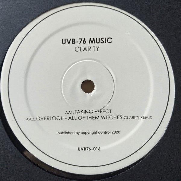 Image of Back Cover of 2224010E: 12" EP - CLARITY, UVB76 - 016 (UVB-76 Music; UVB76 - 016, UK 2020, Company Sleeve)   VG+/VG+