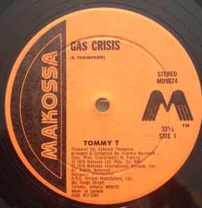 Image of Back Cover of 2244140S: 12" - TOMMY T, Gas Crisis (Makossa; MD9024, Canada 1979, Company sleeve) Lightest of marks. Sleeve in shrink (opened).  EX/VG+