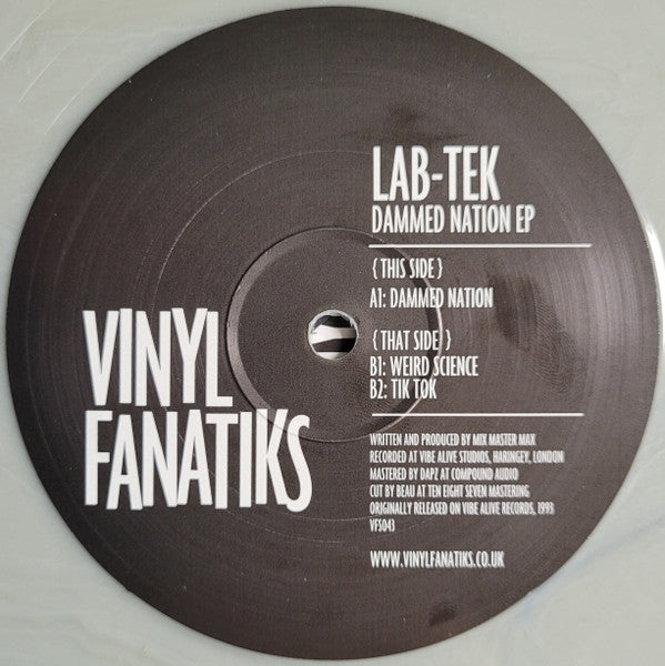 Image of Front Cover of 12" - VG/VG+ - LAB-TEK, Dammed Nation EP (Vinyl Fanatiks; VFS043, UK 2022 Reissue, Company Sleeve, Grey Vinyl), ,  - 1316715C