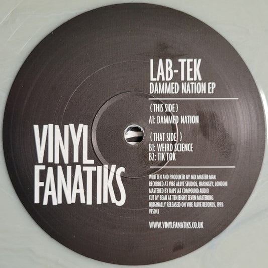 Image of Front Cover of 12" - VG/VG+ - LAB-TEK, Dammed Nation EP (Vinyl Fanatiks; VFS043, UK 2022 Reissue, Company Sleeve, Grey Vinyl), ,  - 1316715C