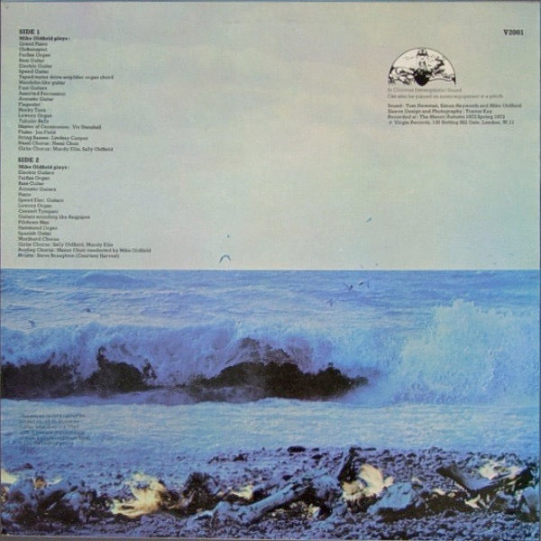 Image of Back Cover of LP - VG+/VG - MIKE OLDFIELD, Tubular Bells (Virgin B&W Drawing (1st Press); V2001, UK 1973, Laminated Sleeve, Stereo), ,  - 2846078S