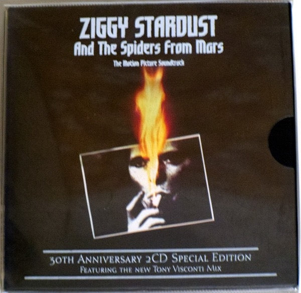 Image of Front Cover of 3834199E: 2xCD - DAVID BOWIE, Ziggy Stardust And The Spiders From Mars (The Motion Picture Soundtrack) (EMI; 541 9792, Europe 2003 Reissue, Box set with printed plastic slipcase, Booklet, Poster, Ticket Stub, Red CDs)   EX/EX