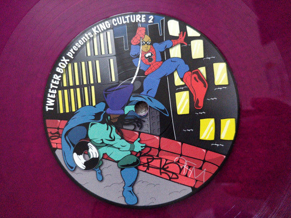 Image of Front Cover of 2224366E: 12" EP - VARIOUS ARTISTS, Tweeter Box presents King Culture Vol 2 - Jah Guiding Light (Purple Audio; Purple 102, UK 2021, Stickered Plastic Sleeve, Purple Vinyl / Limited Edition of 250) Light marks and scuffs.  VG+/VG