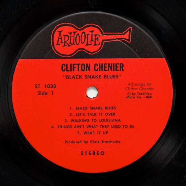 Image of Label Cover of 2214422C: LP - CLIFTON CHENIER, Black Snake Blues (Arhoolie Records; 1038, US 1967) Record very lightly fogged. Sleeve has some light edge wear  VG+/VG+