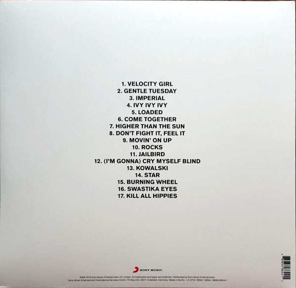 Image of Back Cover of 2xLP - VG/VG+ - PRIMAL SCREAM, Maximum Rock 'N' Roll (The Singles Volume 1) (Sony Music; 88985486441, Europe 2019, Gatefold, 2 Inners & Insert, Remastered), Insert and inners lightly water damaged/wavy. Corner wear. ,  - 1826428E