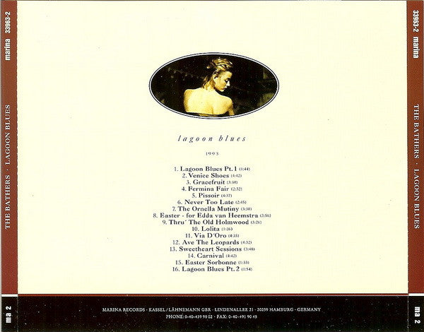 Image of Back Cover of 2234229E: CD - THE BATHERS, Lagoon Blues (Marina Records; ma 2, Germany 1993, Jewel Case, Booklet) Surface marks, plays well  VG/VG