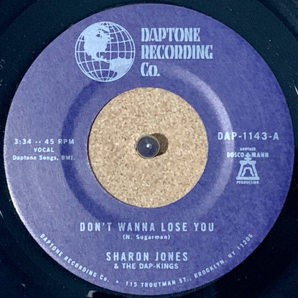 Image of Front Cover of 2354020S: 7" - SHARON JONES THE DAP-KINGS, Don't Wanna Lose You (Daptone Records; DAP-1143, US 2024, Plain Sleeve)   NEW/NEW