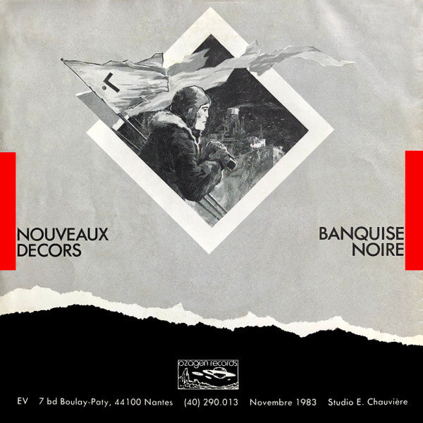 Image of Back Cover of 2224531E: 7" - EV, Nouveaux D cors / Banquise Noire (Ozagen Records ; EV 001, France 1983, Picture Sleeve) Sticker Residue on Sleeve, Ring Wear  VG/G+