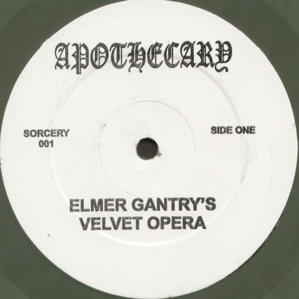 Image of Label Cover of 12" - VG/VG+ - ELMER GANTRY'S VELVET OPERA, Elmer Gantry's Velvet Opera (Apothecary; SORCERY 001, Netherlands 1990s, Olive Green Vinyl), ,  - 3526166E