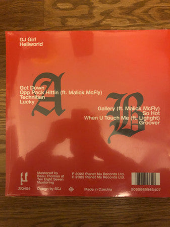 Image of Back Cover of 2324028E: 12" - DJ GIRL, Hellworld (Planet Mu; ZIQ454, UK 2023, Picture Sleeve) Still In Shrinkwrap  EX/VG+