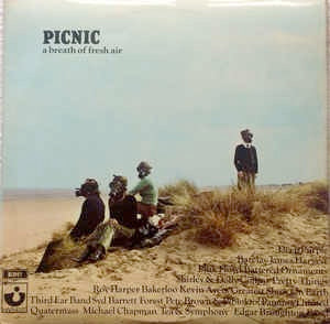 Image of Front Cover of 2xLP - VG+/VG+ - VARIOUS, Picnic - A Breath Of Fresh Air (Harvest Green, Gramophone Co On Rim, No EMI Box, ; SHSS 1/2, UK 1970, Laminated Gatefold Sleeve, Pink Floyd, Pretty Things, Quatermass etc), ,  - 3326081E