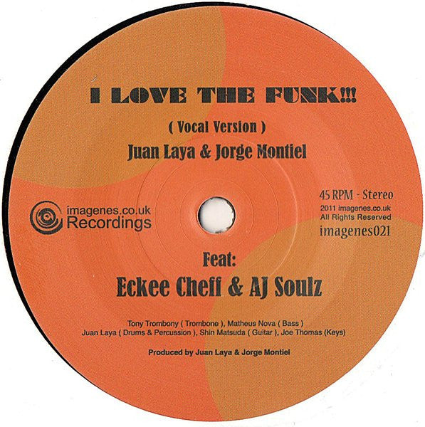 Image of Front Cover of 2324211E: 7" - JUAN LAYA & JORGE MONTIEL, I Love The Funk!!! (Imagenes; imagenes021, UK 2011, Plain sleeve)   /EX