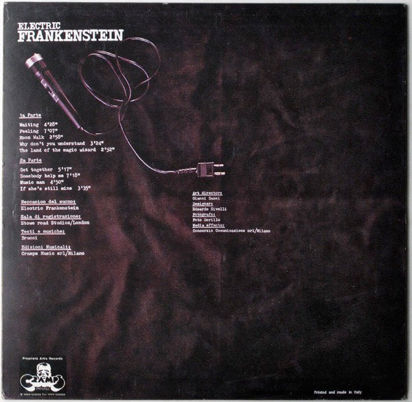 Image of Back Cover of 2314348C: LP - ELECTRIC FRANKENSTEIN, What Me Worry? (Cramps Records; 5202 001, Italy 1991 Reissue) Very clean vinyl  VG+/VG+