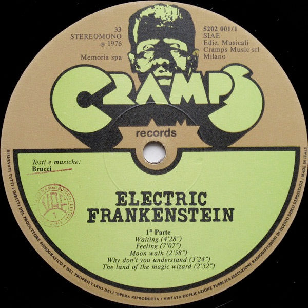 Image of Label Cover of 2314348C: LP - ELECTRIC FRANKENSTEIN, What Me Worry? (Cramps Records; 5202 001, Italy 1991 Reissue) Very clean vinyl  VG+/VG+