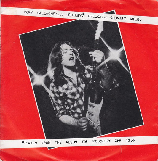 Image of Front Cover of 2354050S: 7" - RORY GALLAGHER, Philby / Hellcat / Country Mile (Chrysalis; CHS 2364, UK 1979, Picture Sleeve, Clear Vinyl)   VG+/VG+