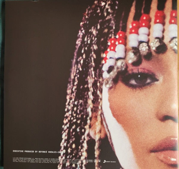 Image of Back Cover of 2xLP - VG/EX - BEYONC , Cowboy Carter (Parkwood Entertainment; 19658894931, Europe 2024, Gatefold, 2 Die Cut Inners, 180 Gram Vinyl, "Beads" Back Cover), Opened instore, still in shrinkwrap. Seam split to top edge, wear to opening edge. Seam splits to inner.,  - 3346363S