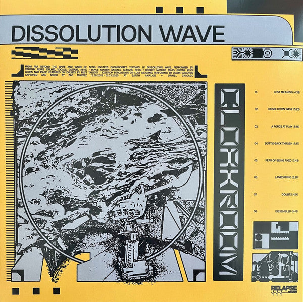 Image of Front Cover of 2324169E: LP - CLOAKROOM, Dissolution Wave (Relapse Records; RR7419-1, US 2022, Gatefold in Stickered Outer Platic Sleeve, Mustard Yellow Vinyl)   VG+/VG+