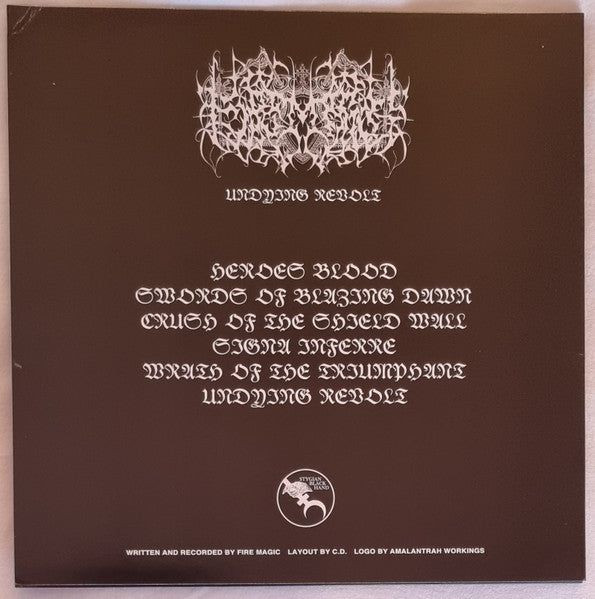 Image of Back Cover of 2324247E: 12" - FIRE MAGIC, Undying Revolt (Stygian Black Hand; SBH-047, USA & Europe 2022, Insert)   VG+/VG+