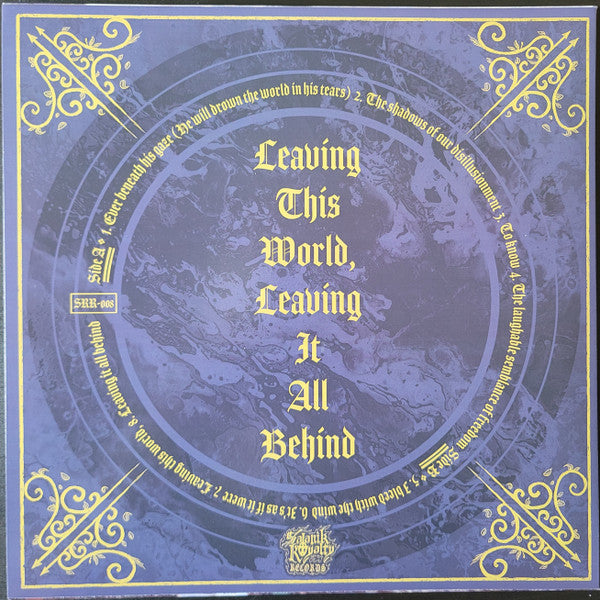 Image of Back Cover of 2324256E: LP - IZTHMI, Leaving This World, Leaving It All Behind (Satanik Royalty Records; SRR-008, US 2022, Insert, Purple Splatter Vinyl)   VG+/VG+