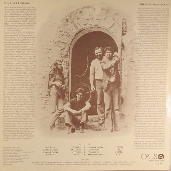 Image of Back Cover of 2314568C: LP - FERM TA, Dunajsk  Legenda (Opus; 9116 0726, Czechoslovakia 1980) Small topsplit on sleeve  VG/VG+