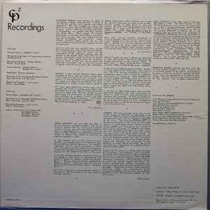 Image of Back Cover of 2314523C: LP - GIACINTO SCELSI / IANNIS XENAKIS / PHILIP GLASS - PAUL ZUKOFSKY, Anahit / Mikka / Strung Out (CP  Recordings; CP / 6, US 1976) Edge Wear  VG/VG+