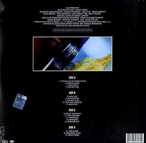 Image of Back Cover of 2xLP - VG+/VG+ - DANIEL LOPATIN, Uncut Gems (Original Motion Picture Soundtrack) (Warp Records; WARPLP308, UK 2019, Gatefold, 2 Inners), ,  - 4346071S