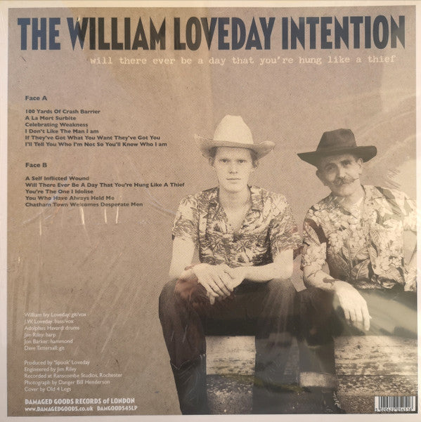 Image of Back Cover of 2324318E: LP - THE WILLIAM LOVEDAY INTENTION, Will There Ever Be A Day That You're Hung Like A Thief (Damaged Goods ; DAMGOOD545LP, UK 2020, Billy Childish) Opened Instore, Still In Shrinkwrap  EX/EX