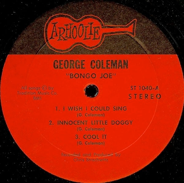 Image of Back Cover of 2314627C: LP - GEORGE COLEMAN, Bongo Joe (Arhoolie Records; 1040, US 1969) Superficial marks on B-side. Sleeve has some edge and corner wear. Small rip in opening at front  VG/VG+