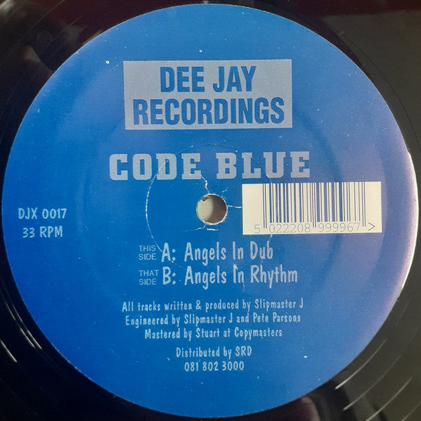 Image of Front Cover of 12" - /VG - CODE BLUE, Angels In Rhythm / Angels In Dub (Dee Jay Recordings; DJX 0017, UK 1994), Light marks only,  - 3226109E