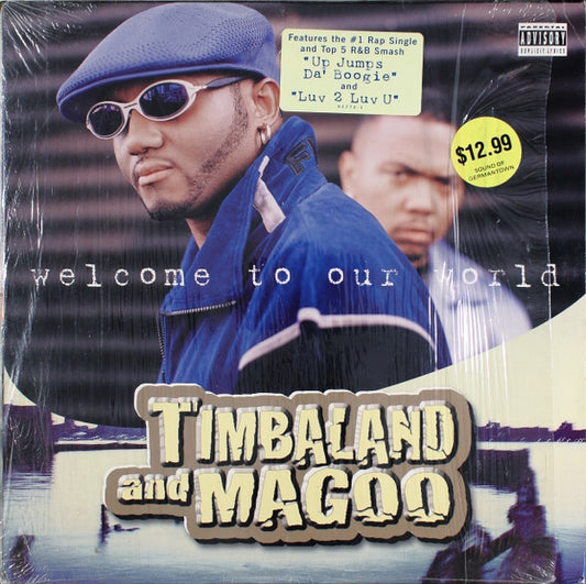 Image of Front Cover of 4844118S: 2xLP - TIMBALAND & MAGOO, Welcome To Our World (Atlantic Orange & Green; 927721, US 1997, Picture Sleeve, Insert) Still in stickered shrinkwrap.   VG+/VG+