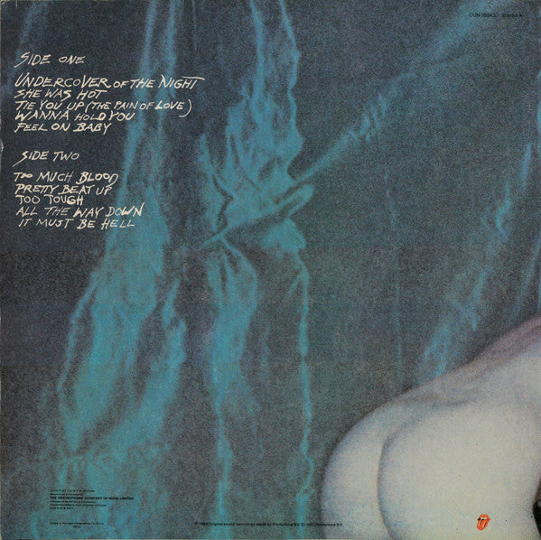 Image of Back Cover of 2324368E: LP - THE ROLLING STONES, Undercover (Rolling Stones Records; CUN 16543, India 1983)   VG+/VG